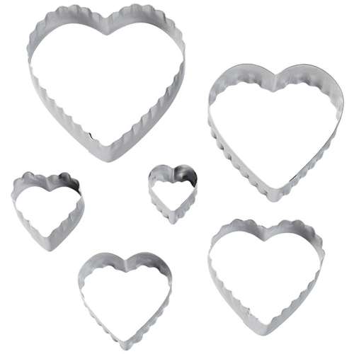 Heart Fondant Icing Double Ended Cutters - set of 6 - Click Image to Close